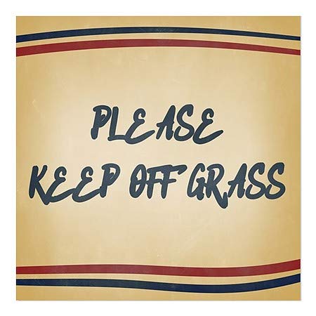 Cgsignlab | אנא שמור על דשא -פסים של נוסטלגיה נצמד חלון | 8 x8